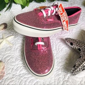 Vans Kids Pink Glitter Shoes
